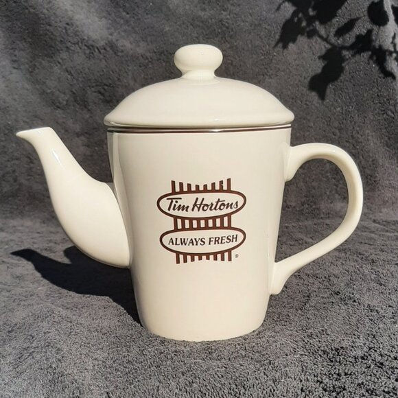 Tim Hortons 2 Cup Tea Pot White Always Fresh No Box - Picture 9 of 10